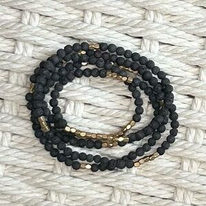 🔥LAVA and Gold Beaded Layered Bracelet